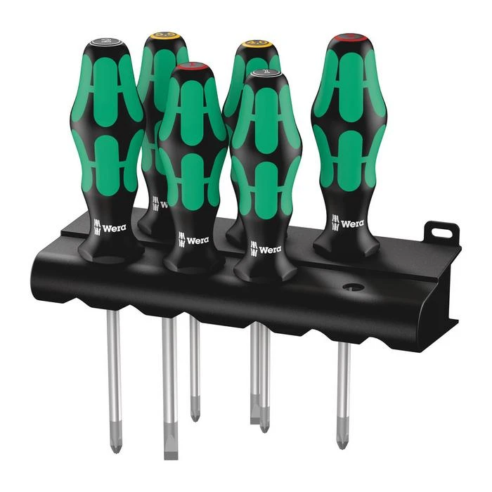 Wera 335/350/355/6 Screwdriver Set Kraftform Plus Lasertip And Rack (05105622001) 1 Wera 335/350/355/6 Screwdriver Set Kraftform Plus Lasertip And Rack (05105622001)