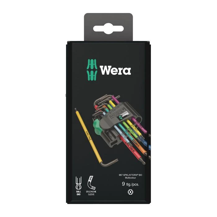 Wera 967/9 TX BO Multicolour 1 SB L-key Set For Tamper-proof TORX® Screws, BlackLaser (05073599001) 1 Wera 967/9 TX BO Multicolour 1 SB L-key Set For Tamper-proof TORX® Screws, BlackLaser (05073599001)
