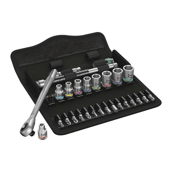 Wera 8100 SA 10 Zyklop Metal Ratchet Set With Push-through Square, 1/4" Drive, Imperial (05004020001) 1 Wera 8100 SA 10 Zyklop Metal Ratchet Set With Push-through Square, 1/4" Drive, Imperial (05004020001)