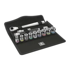 Wera 8100 SB HF 1 Zyklop Metal Ratchet Set With Switch Lever, 3/8" Drive, With Holding Function, Metric (05003785001)